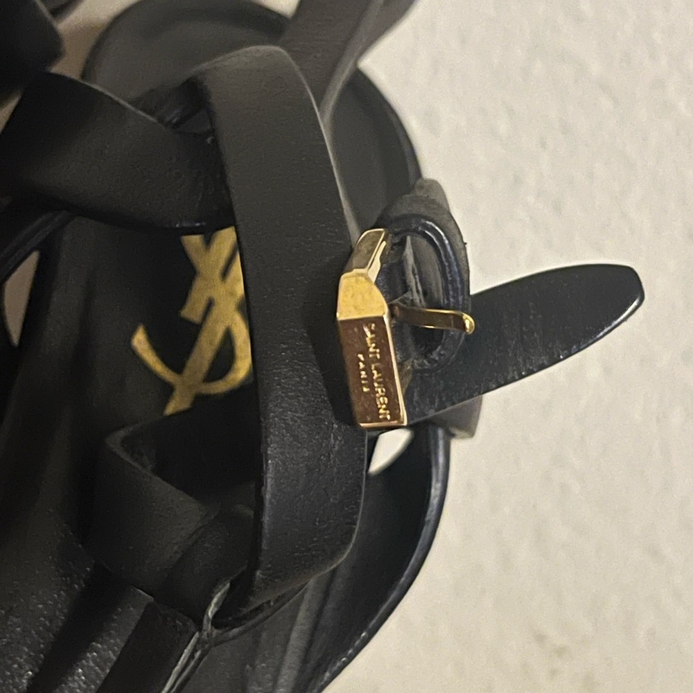 Saint Laurent Black Heels with Strappy Design and Platform Sole - Picture 3 of 7